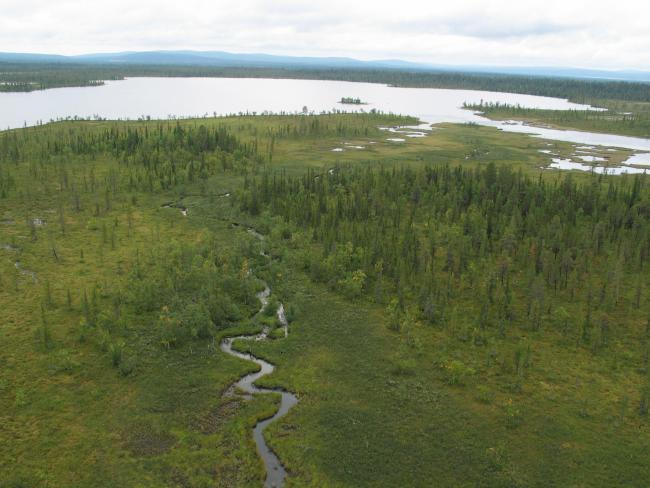 Landscape view over the east parts of Sjaunja