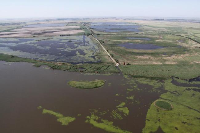 Aerial view of the Hortobágy Fishponds