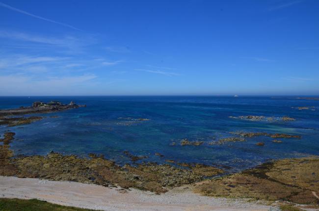 Clonque Bay and Ortac Island in the distance  