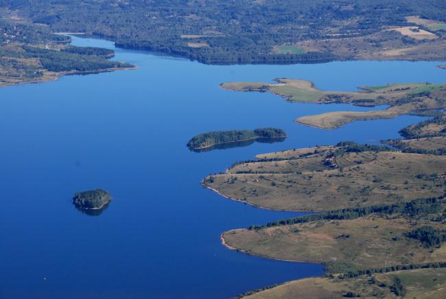 Areal view of Vlasina's islands