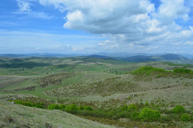 The view from Trojan Hill of the area surrounding Peštersko polje