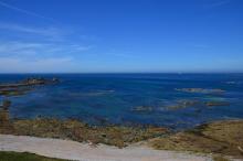 Clonque Bay and Ortac Island in the distance  