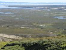 The outer reaches of the Sullorsuaq valley and the shallow bay.