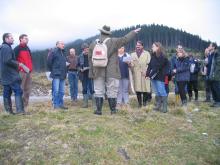 Federal Forests personnel explaining management measures at the site to members of the Austrian National Ramsar Committee.