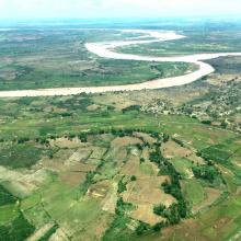 Les plaines alluviales au bord du fleuve Tsiribihina