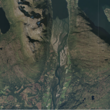 Aerial view of Målselvutløpet