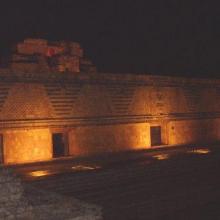 The light show in the ruins of Uxmal, where Mayan legends were narrated praying for rain. 