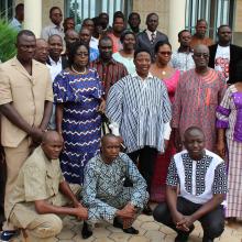 Photo 15: Photo de famille des participants à l'atelier de restitution et d'appropriation du processus par les acteurs du niveau régional à Dédougou le 21 septembre 2017